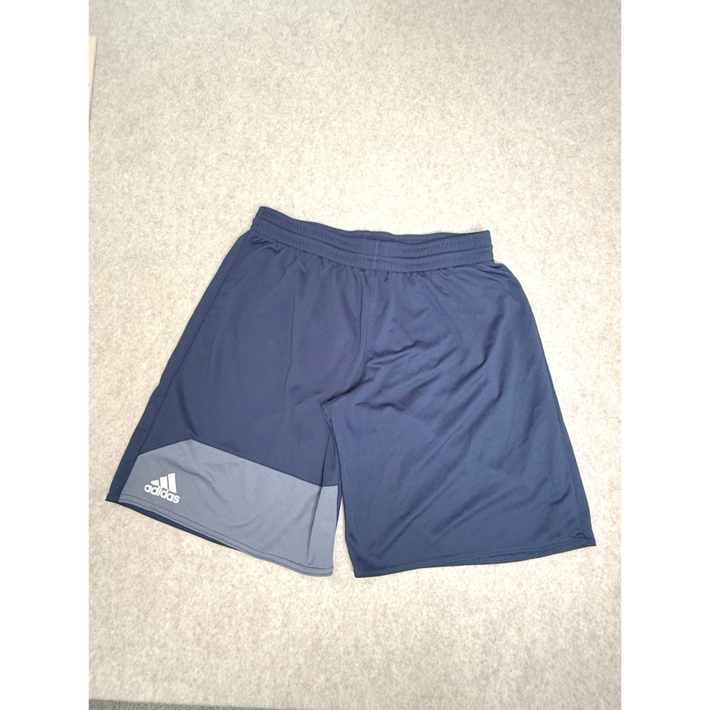 Adidas Mens Climalite Basketball Shorts Navy Blue Grey Athletic Performance L
